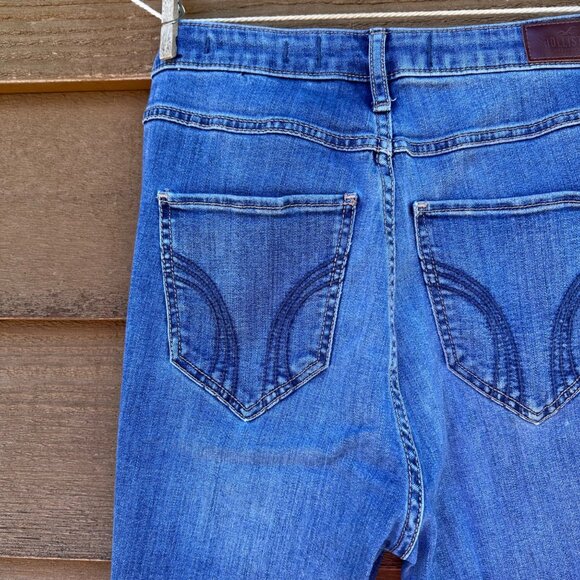 Hollister Curvy Ultra High-Rise Super Skinny Womens Ripped Blue Jeans W28 L30 Si - Picture 11 of 12